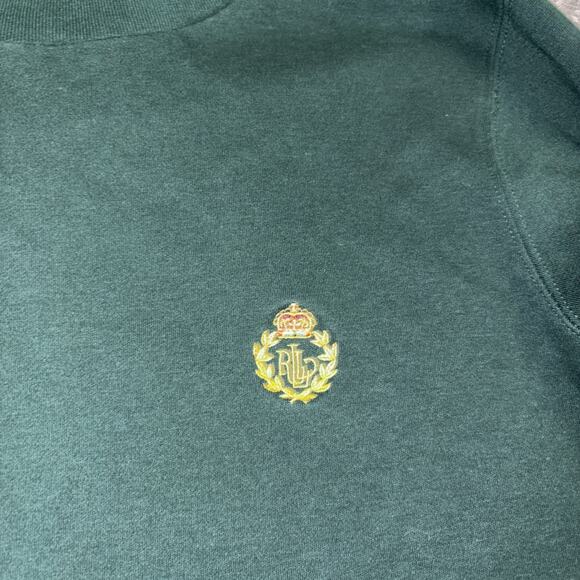 Lauren Ralph Lauren Women's Small Dark Green Turtleneck Top Classic Logo Preppy - Picture 2 of 6